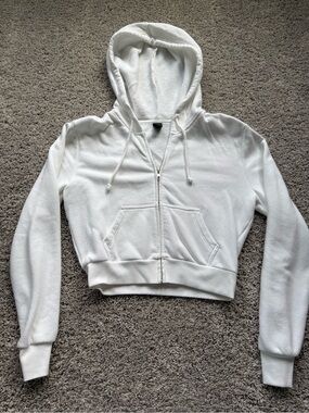 wild fable White Cropped Zip Hoodie